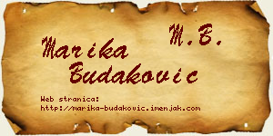 Marika Budaković vizit kartica